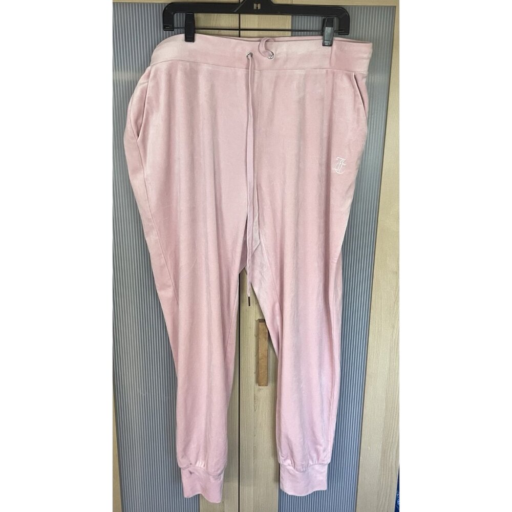 Juicy‎ Couture Pink Velour Pull-On Joggers Sweatpants Women's Sz XL Pants - Picture 2 of 7
